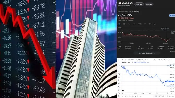 Bloodbath on Dalal Street: Sensex crashes 1,000 points, investors lose Rs 5 lakh crore